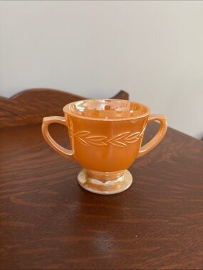 Fire King Sugar Bowl peach Lustreware